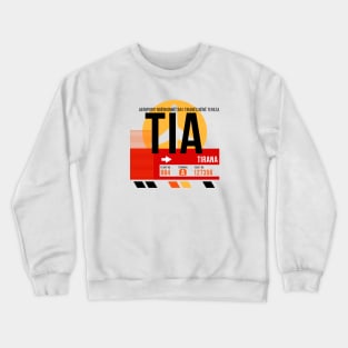 Tirana (TIA) Airport // Sunset Baggage Tag Crewneck Sweatshirt